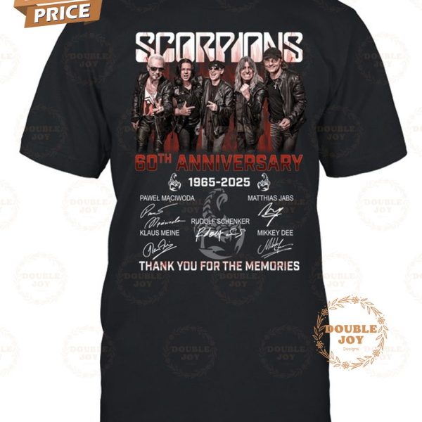 Scorpions 60th Anniversary 1965-2025 Thank You For The Memories T-Shirt