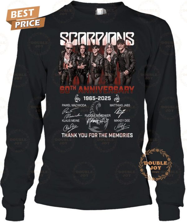 Scorpions 60th Anniversary 1965-2025 Thank You For The Memories T-Shirt