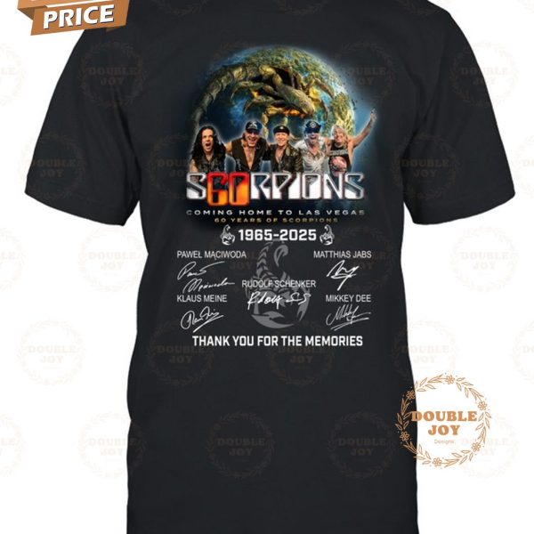 Scorpions Coming Home To Las Vegas 60th Anniversary 1965-2025 Thank You For The Memories T-Shirt