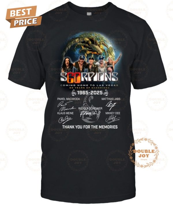 Scorpions Coming Home To Las Vegas 60th Anniversary 1965-2025 Thank You For The Memories T-Shirt