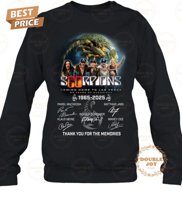 Scorpions Coming Home To Las Vegas 60th Anniversary 1965-2025 Thank You For The Memories T-Shirt