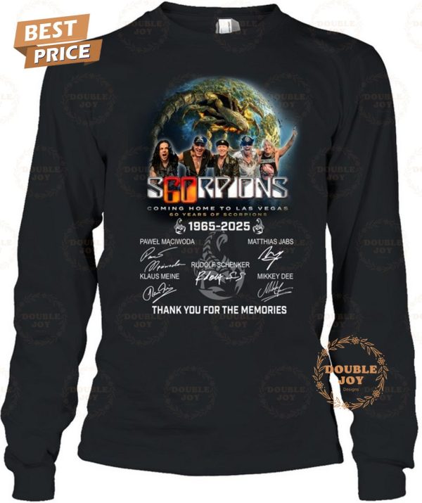 Scorpions Coming Home To Las Vegas 60th Anniversary 1965-2025 Thank You For The Memories T-Shirt