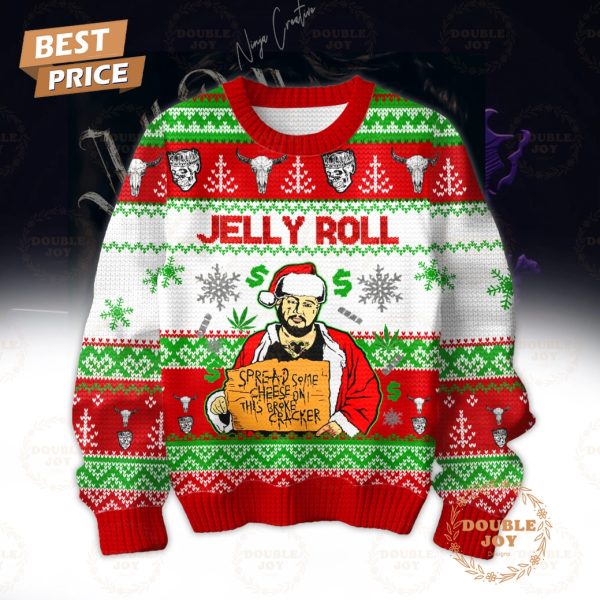 Jelly Roll Spread Some Cheese On This Broke Cracker Merry Christmas Sweater