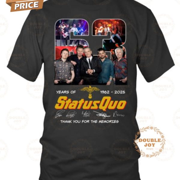 Status Quo Band 63th 1962-2025 Thank You For The Memories T-Shirt