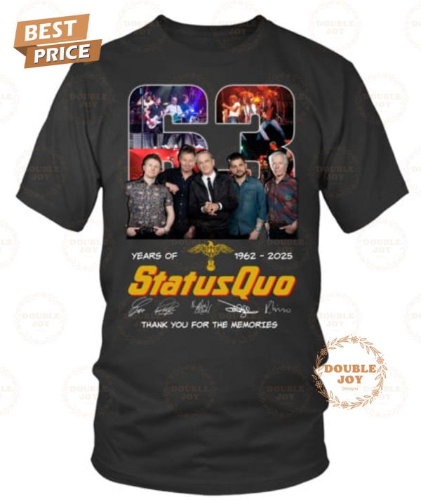 Status Quo Band 63th 1962-2025 Thank You For The Memories T-Shirt