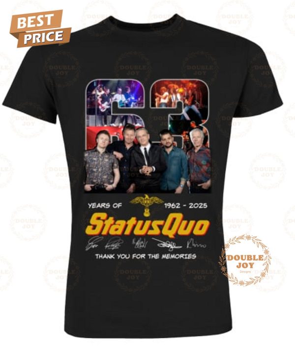 Status Quo Band 63th 1962-2025 Thank You For The Memories T-Shirt