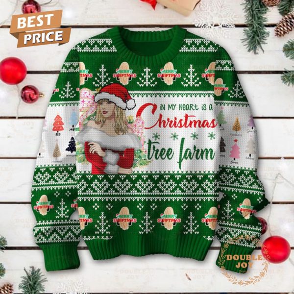 Taylor Swift In My Heart Is A Christmas Tree Farm 2024 Sweater – Green