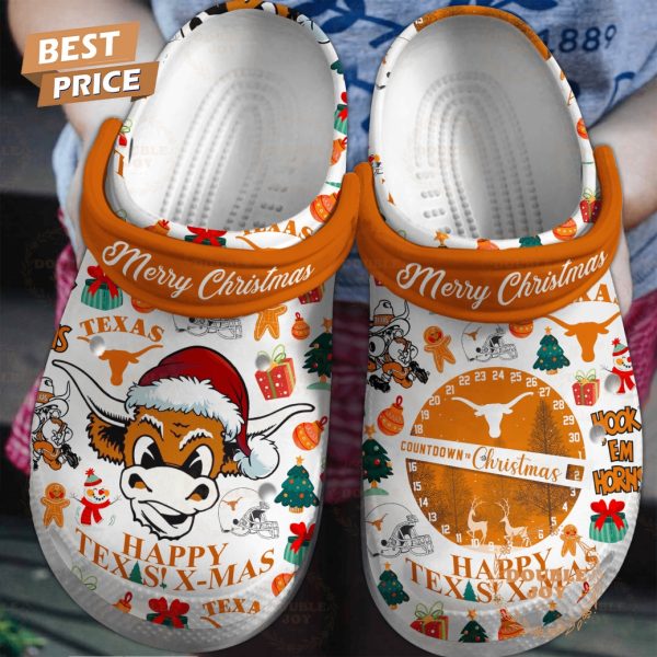 Texas Longhorns Happy Texas X-mas Countdown Christmas Crocs