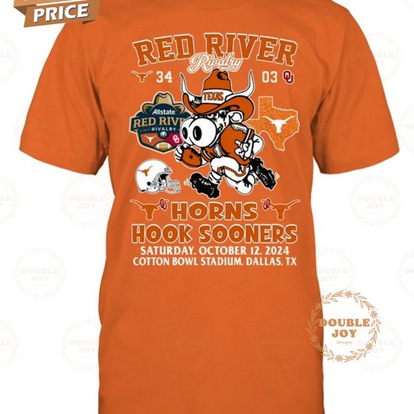 Texas Longhorns Red River Hook Sooners Saturday October 12 2024 T-Shirt