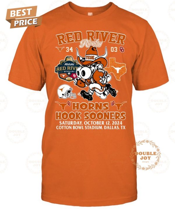 Texas Longhorns Red River Hook Sooners Saturday October 12 2024 T-Shirt