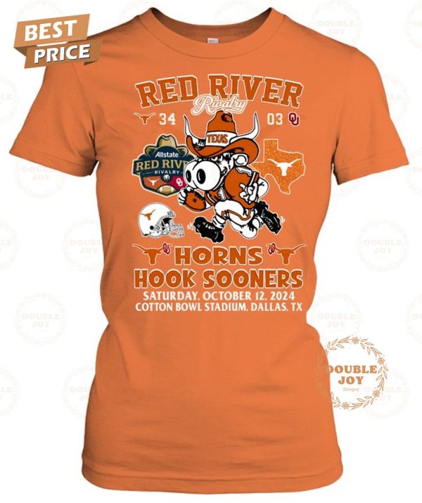 Texas Longhorns Red River Hook Sooners Saturday October 12 2024 T-Shirt