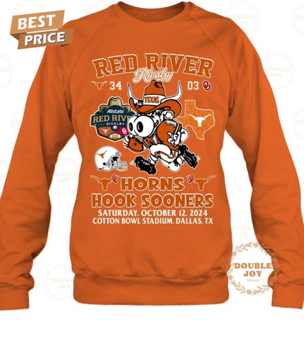 Texas Longhorns Red River Hook Sooners Saturday October 12 2024 T-Shirt