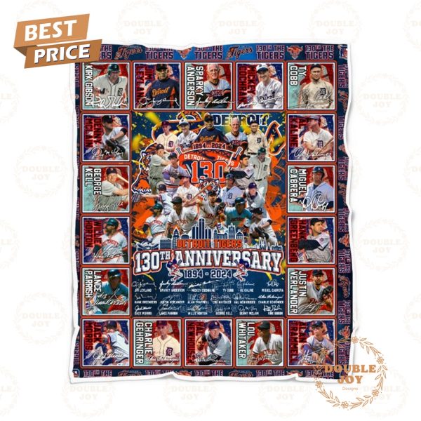 Detroit Tigers 130th Anniversary 1894-2024 Fleece Blanket