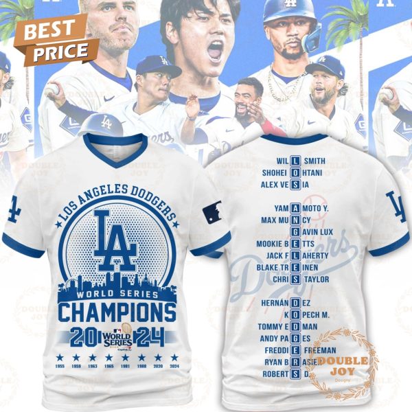 LA Dodgers World Series Champions 2024 T-Shirt, Hoodie – White