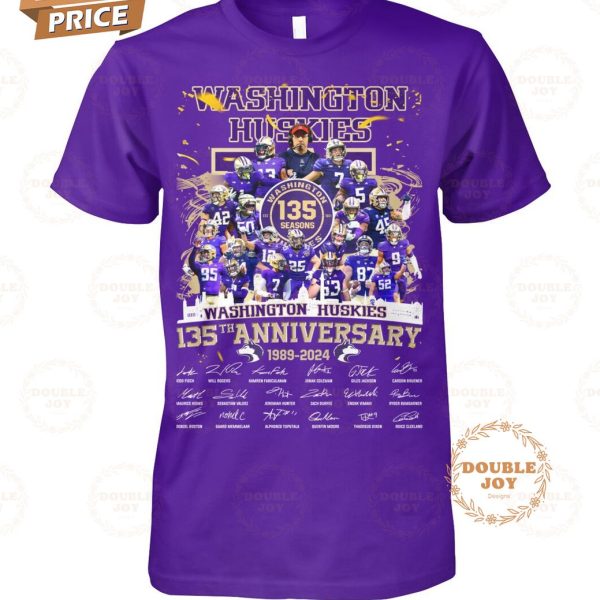 Washington Huskies 135th Anniversary 1889-2024 T-Shirt