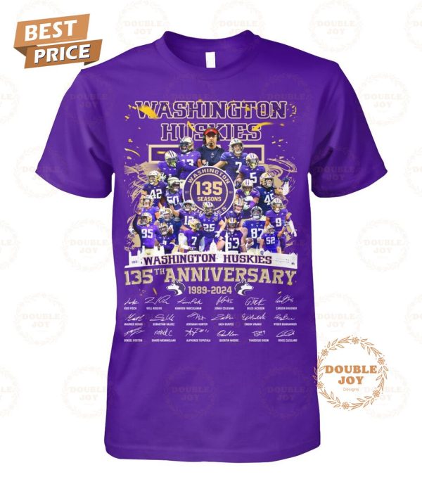 Washington Huskies 135th Anniversary 1889-2024 T-Shirt