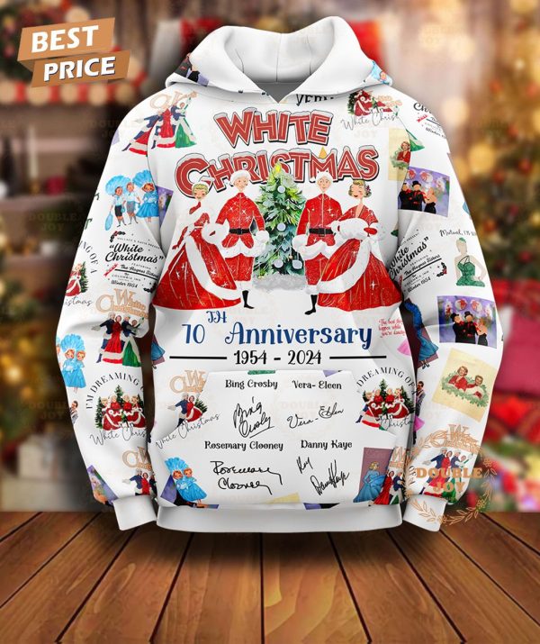 White Christmas 70th Anniversary 1954-2024 Hoodie – White