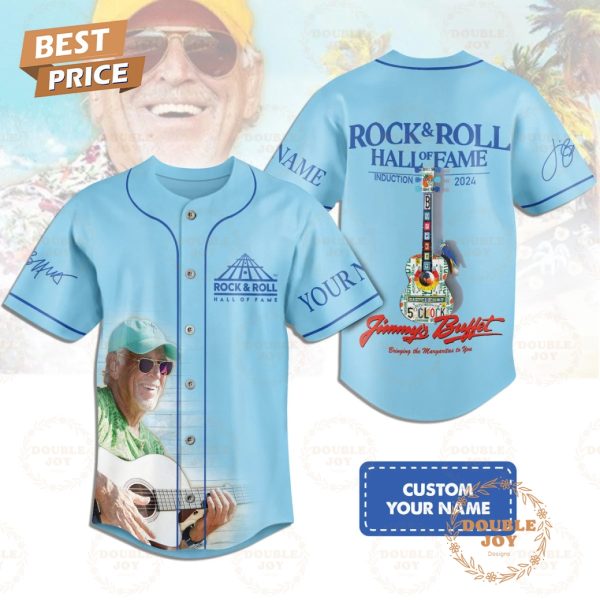 Rock & Roll Hall Of Fame Induction 2024 Jimmy Buffett “Bringing The Margaritas To You” Custom Name Baseball Jersey