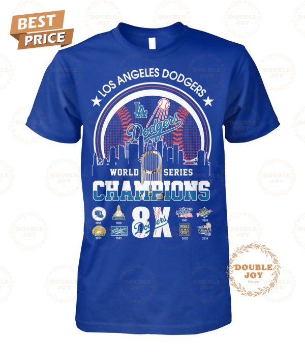 World Series Champions 2024 “8X” Los Angeles Dodgers T-Shirt