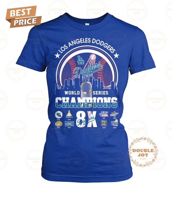 World Series Champions 2024 “8X” Los Angeles Dodgers T-Shirt