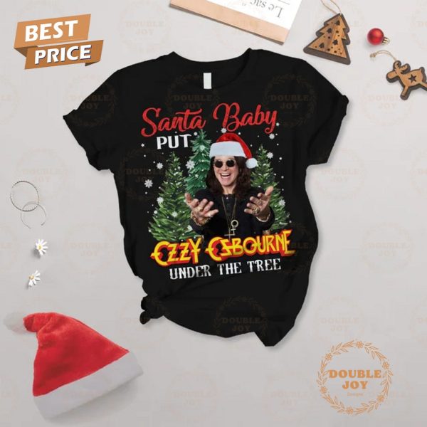 Santa Baby Put Ozzy Osbourne Under The Tree Merry Christmas Fleece Pajamas Set