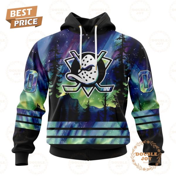 NHL Anaheim Ducks Special Design With Northern Lights 2024 Hoodie