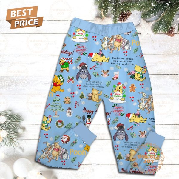 Winnie The Pooh Have A Very Merry Poohmas Holidays Fleece Pajamas Set