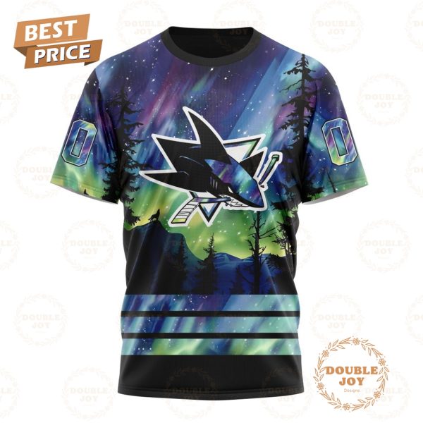 NHL San Jose Sharks Special Design With Northern Lights 2024 Hoodie