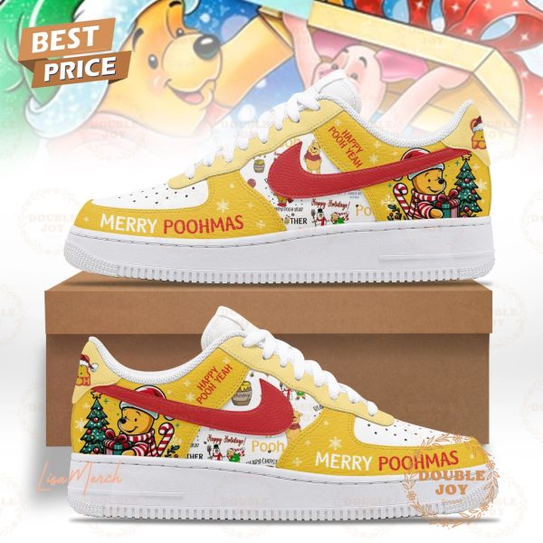 Happy Pooh Yeah Merry Poohmas Air Force 1 Sneakers