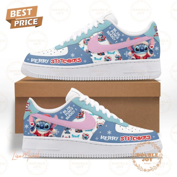 Stitch Blue Punch Buggy! Merry Stitchmas Air Force 1 Sneakers