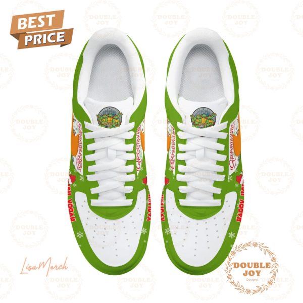 Teenage Mutant Ninja Turtles Green Greetings Happy Holiday Christmas Air Force 1 Sneakers