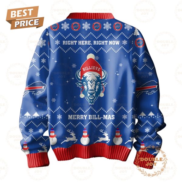 Buffalo Bills Right Here, Right Now Merry Bill-Mas Sweater