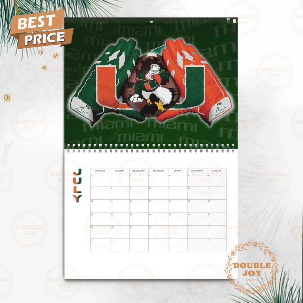 Miami Hurricanes 2025 Wall Calendar