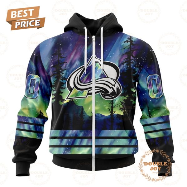 NHL Colorado Avalanche Special Design With Northern Lights 2024 Hoodie