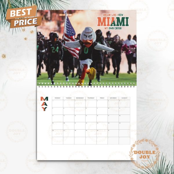 Miami Hurricanes 2025 Wall Calendar