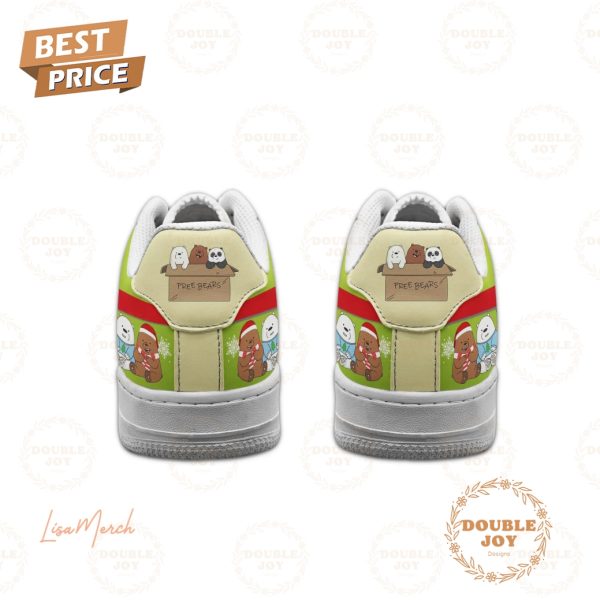 We Bare Bears “Free Bears” Merry Christmas Air Force 1 Sneakers