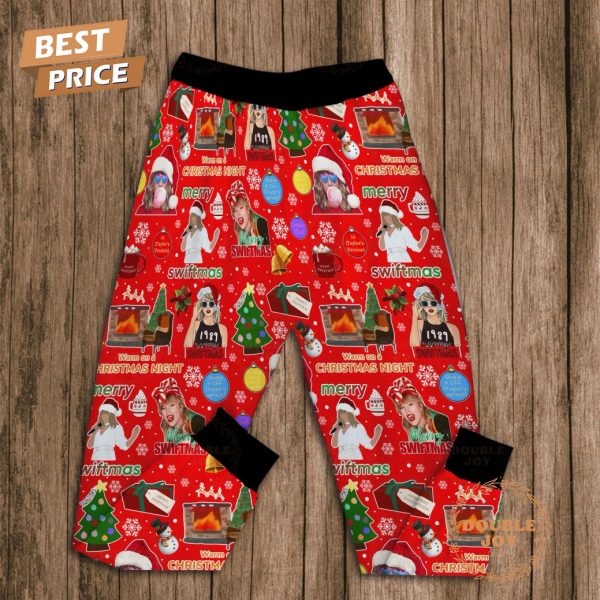 Taylor Swift Have A Merry Swiftmas Fleece Pajamas Set – Red