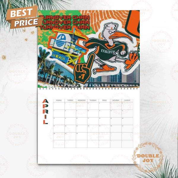 Miami Hurricanes 2025 Wall Calendar