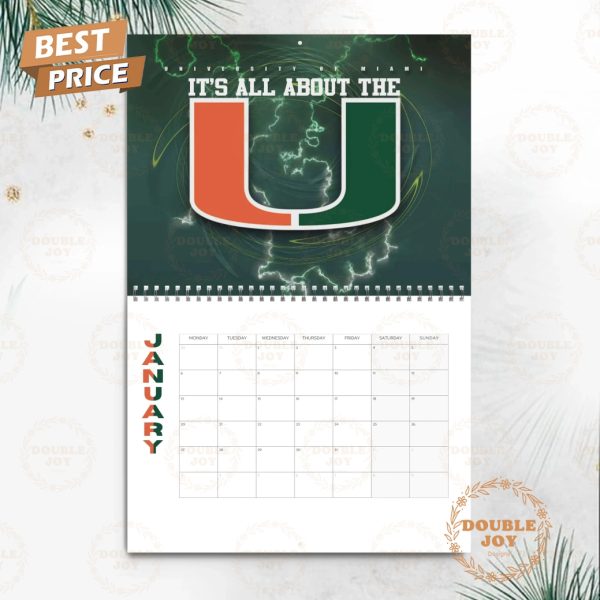 Miami Hurricanes 2025 Wall Calendar