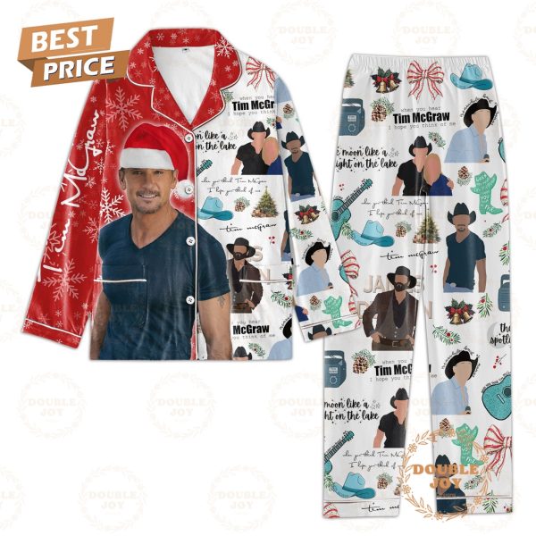 Tim McGraw The Moon Like A Spotlight On The Lake Merry Christmas Pajamas Set