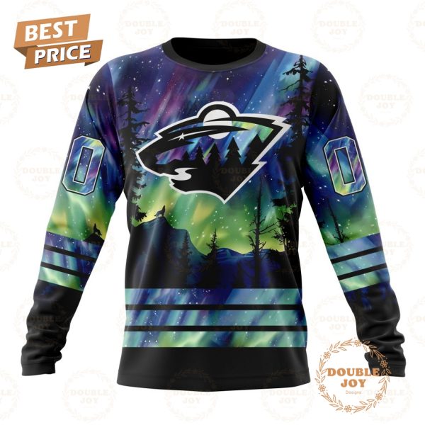 NHL Minnesota Wild Special Design With Northern Lights 2024 Hoodie