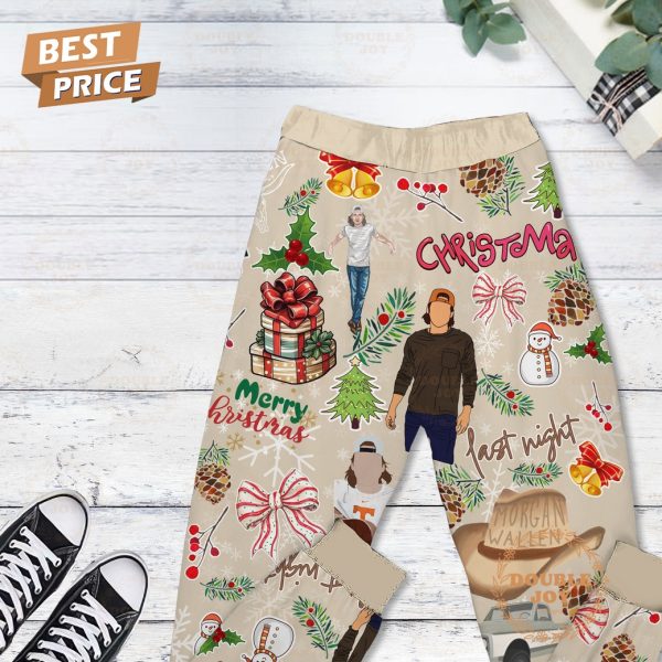 Santa Baby But Morgan Wallen Under The Tree For Me Merry Christmas Fleece Pajamas Set