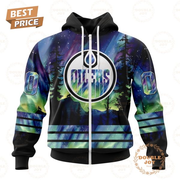 NHL Edmonton Oilers Special Design With Northern Lights 2024 Hoodie