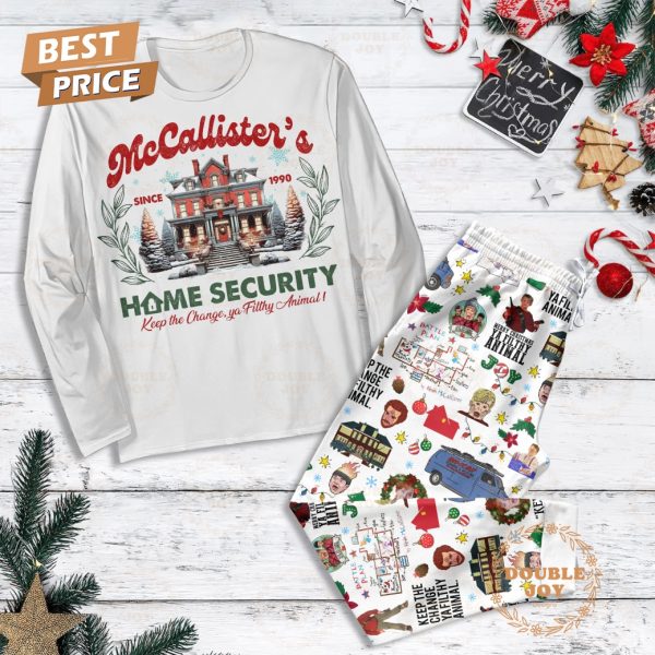 Home Alone Film McCallister’s Since 1990 Home Security Keep The Change, Ya Filthy Animal! Merry Christmas Fleece Pajamas Set