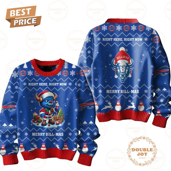 Buffalo Bills Right Here, Right Now Merry Bill-Mas Sweater