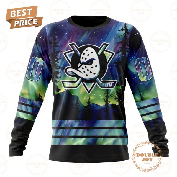 NHL Anaheim Ducks Special Design With Northern Lights 2024 Hoodie