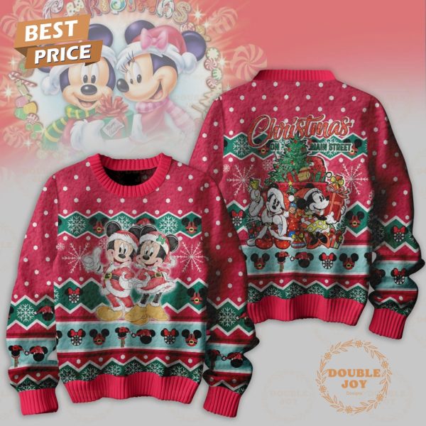 Mickey Mouse Cartoon Christmas On Main Street Sweater