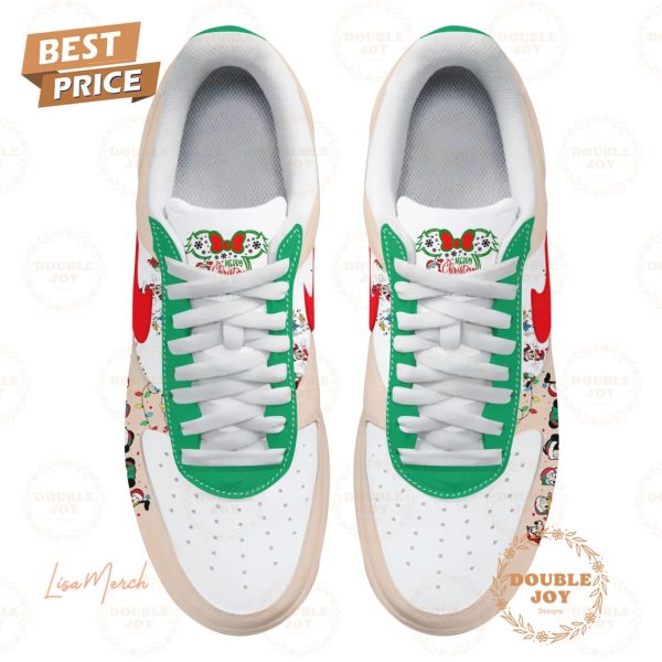 Mickey Mouse Merry Christmas 2024 Air Force 1 Sneakers