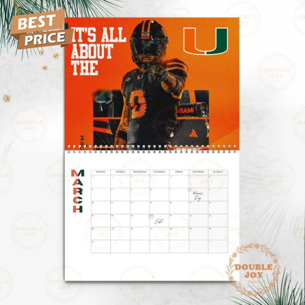 Miami Hurricanes 2025 Wall Calendar