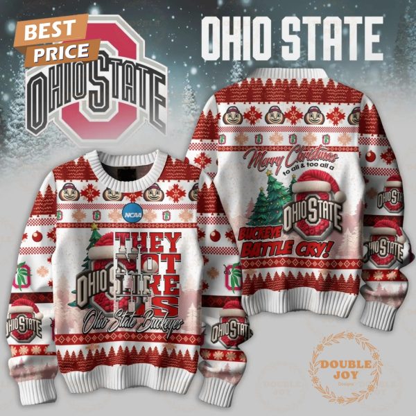 They Not Like Us NCAA Ohio State Buckeyes, Merry Christmas To All And Too All A Buckeye Battle Cry! Sweater